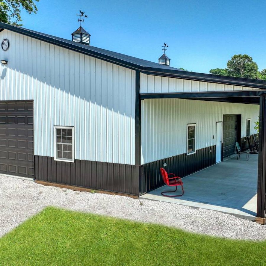 Project 40455 Graber Post Buildings   Black And White Metal Siding On New Pole Building 900x900 